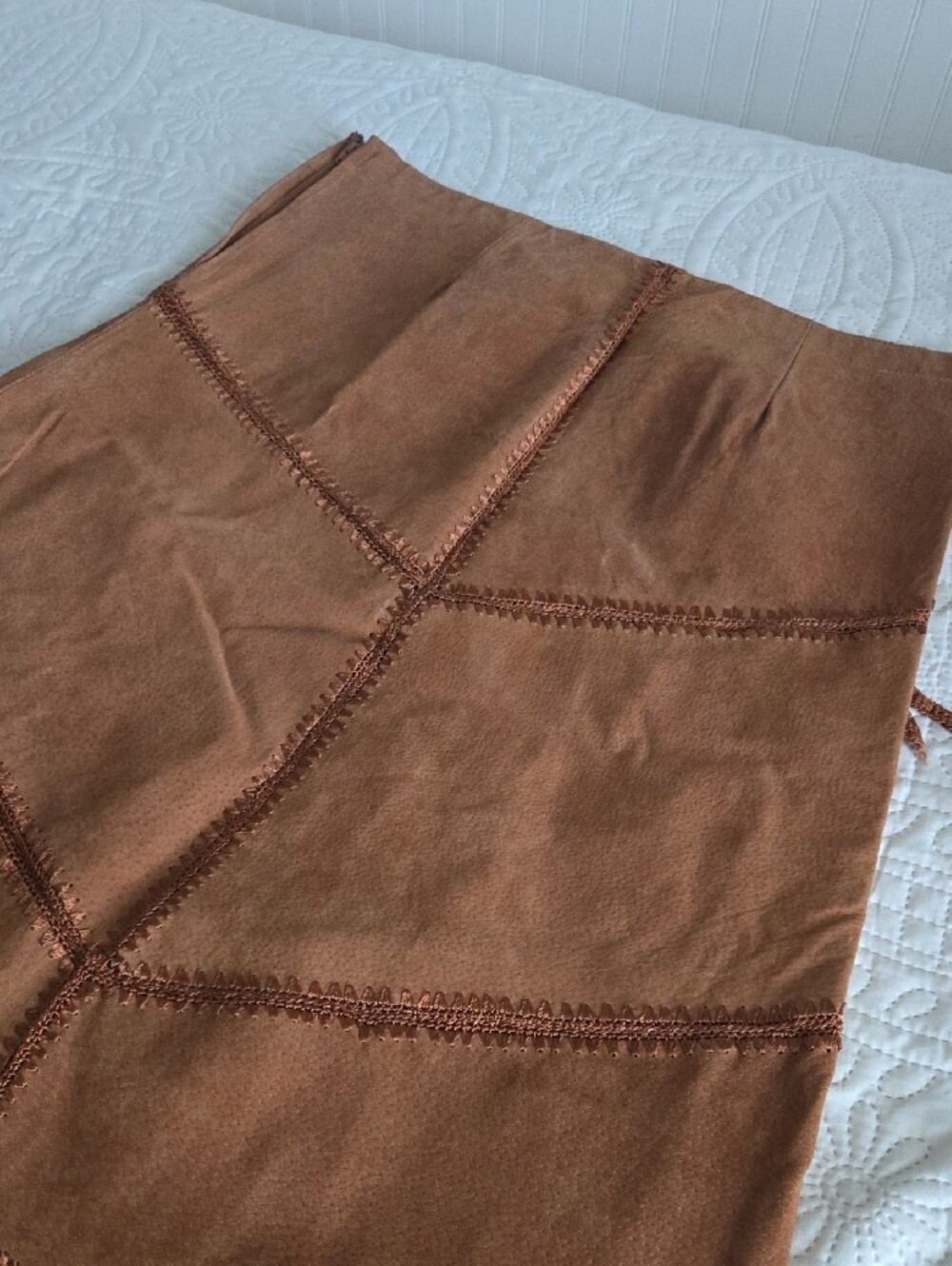 Brown Crochet-Trim Midi Skirt - Picture 6 of 6